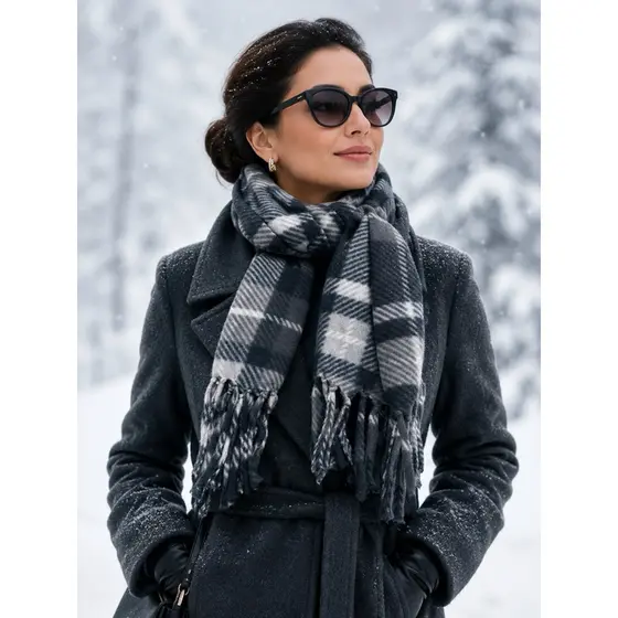 Cachecol Winter Class Premium Xadrez Unissex