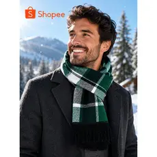 Cachecol Xadrez Premium Elegance Inverno Unissex