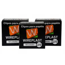 KIT C/3 CX Clips Galvanizado Aco 2/0 100 Un Wireplast