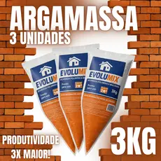 KIT 3 BISNAGAS ARGAMASSA POLIMÉRICA 3KG COLA BLOCO TIJOLO ASSENTAMENTO PROFISSIONAL ALTO RENDIMENTO