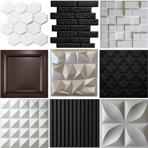 Kit 5 / 10 Placas 3D decorativa de parede - Roma 50x50cm