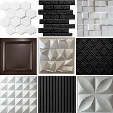 Kit 5 / 10 Placas 3D decorativa de parede - Roma 50x50cm