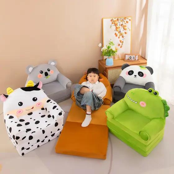 Sofá Cama Infantil Dobrável 2 em 1 Animal Divertido – Sofá e Cama para Crianças (CHEIO)