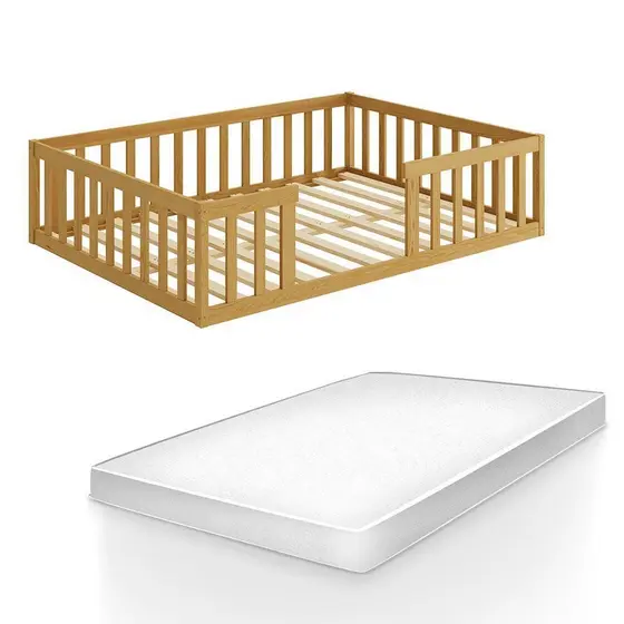 Cama Montessoriana Madeira Maciça Reforçada + Colchão Casal