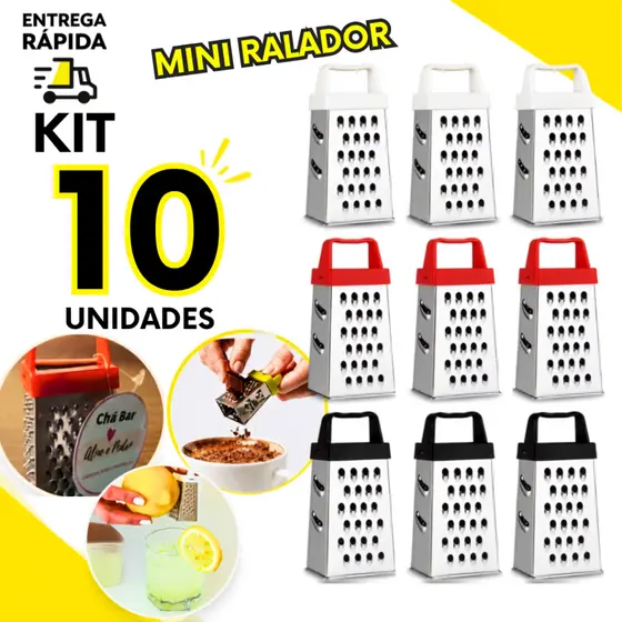 10/05/02 Mini Ralador 4 Faces Inox Queijo Chocolate Legumes Café Gourmet Casca Fruta Chá Cozinha Bar