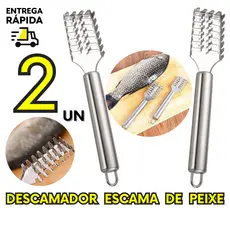 Escamador de Peixe Inox Profissional Descamador Removedor de Escamas Cozinha Pesca Premium