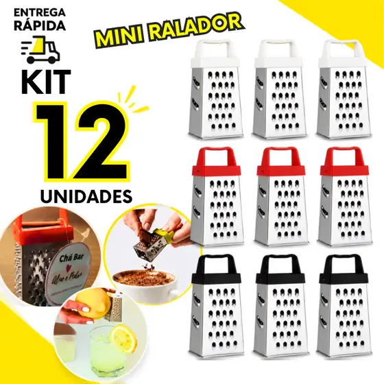 12/06/03 Mini Ralador Inox 4 Faces Café Gourmet Drinks Capuccino Sobremesas Legumes Queijos Frutas
