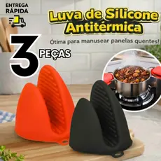 3, 2 ou 1 Luva de Silicone Bico de Pato Térmica Anticalor para Forno Panela Travessa Airfryer