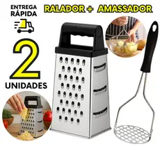 Ralador Multiuso de Legumes Queijo + Amassador De Batata Alimentos Em Geral Cozinha