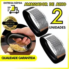 3, 2 ou 1 Espremedor Amassador Triturador De Alho Cebola Batata Inox Para Cozinha Enxoval Casa Nova