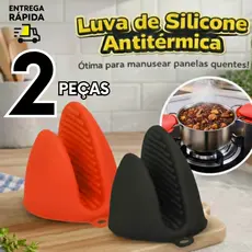 Luvas de Silicone Térmica Bico de Pato para Forno Fogão Panelas Churrasqueira Alta Temperatura