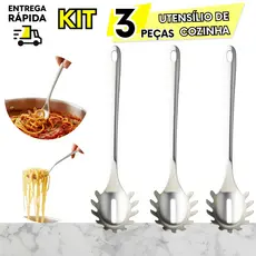 3, 2 ou 1 Pegador Inox De Massa Macarrão Yakisoba Massas Saladas Alimentos Em Geral