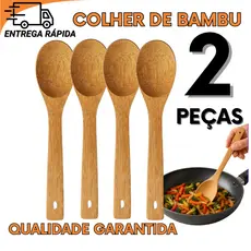 Colher De Bambu Natural Alta Qualidade Para Cozinha Saudável Para Enxovais Casa Restaurantes