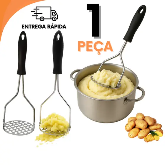 Amassador de Batata Aço Inox Multiuso para Cozinha Prático Para Restaurantes Casas Enxovais