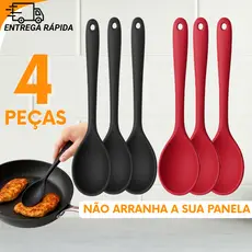 Colher de Silicone Antiaderente Perfeita para Cozinhar sem Riscar Panelas