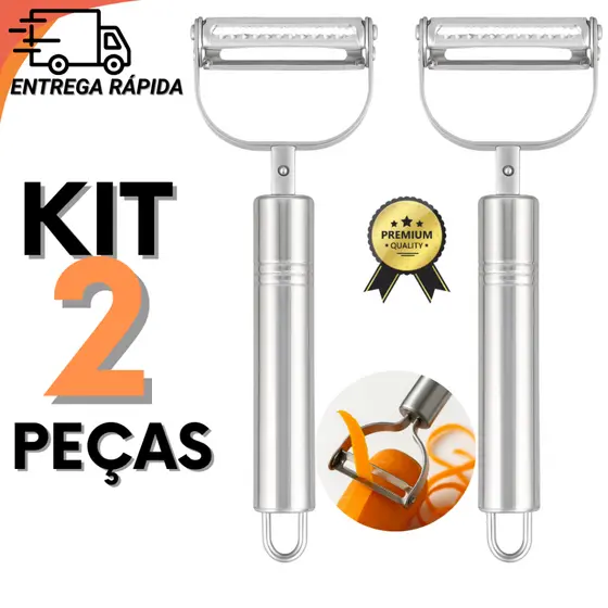 Kit 2 Descascador de Legumes Aço Inox  Cozinha Rápida e Eficiente
