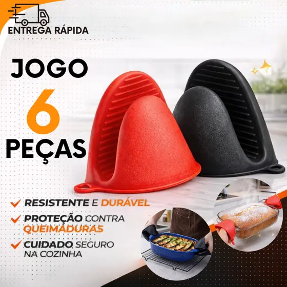 Luva Térmica de Silicone Bico de Pato Antiderrapante Para Dia a Dia e profissional