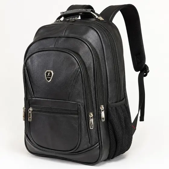 Mochila de Couro Masculina Impermeável Executiva Feminina Reforçada Notebook Bolsa Grande Trabalho