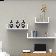 Kit 3 Prateleira Livros Decorativo U Parede Nicho Mdf 40 50 60x15 Livros Cor Branc