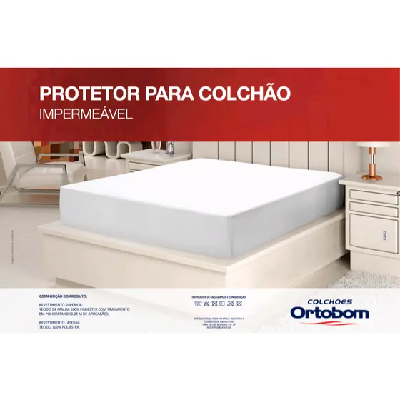 Protetor Colchão Queen Malha Impermeável Ortobom
