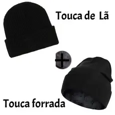 kit 2 Touca Gorro Inverno Feminina Masculina Preto Com ou sem Pelinhos
