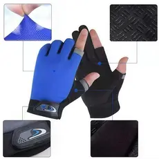 KIT 1 - 2 pares Luvas de Ciclismo com Vazamento de Dois Dedos e Protetor Solar para Pesca e Retirada de Motocicletas