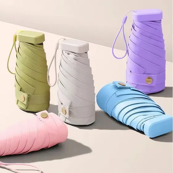 Mini Guarda-Chuva De Proteção Sol Dobrável Portátil Com Estojo Qutrado MDL01
