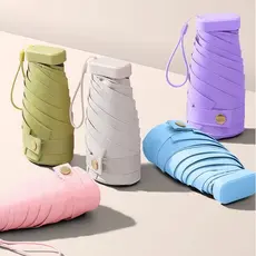 Mini Guarda-Chuva De Proteção Sol Dobrável Portátil Com Estojo Qutrado MDL01