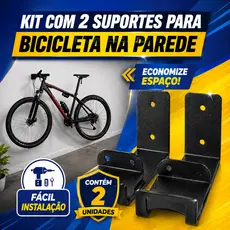 Kit Suporte Bike Parede Horizontal Fixo Resistente Bicicleta Facilidade otimização pratico