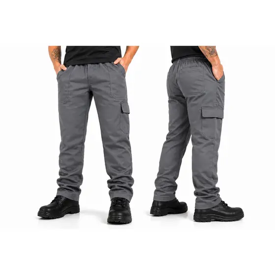 Calça de Uniforme Profissional Reforçada Cargo Bolsos Laterais Trabalho Pesado