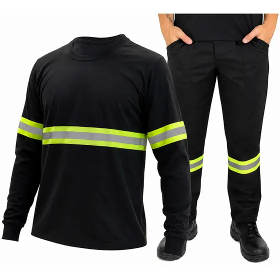 Uniforme Operacional Calça Brim Pesado e Camiseta manga longa com faixa refletiva