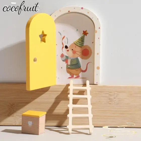 COCOFRUIT Decoração de Parede de Quarto com Elfo de Desenho Animado, Ornamento Feito à Mão, Casa de Bonecas de Fada LQ