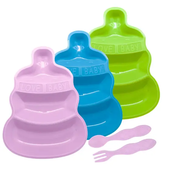 Kit Alimentacao Bebe Infantil Prato Divisorias Colher Garfo