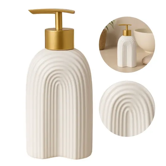 Dispenser Sabonete Liquido Porcelana Branco Decorativo