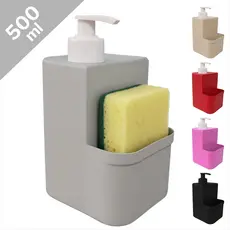 Porta Detergente Sabão Líquido com Suporte Esponja Pia Cozinha Dosador Organizador Plástico