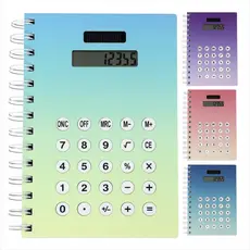 Agenda Permanente Capa Dura Degradê Com Calculadora Embutida 160 Folhas Visor Solar Para Anotações e Cálculos