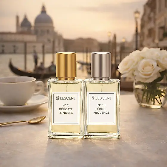 Kit Perfume Deo Colônia LESCENT N2 Delicate Londres + N13 Feroce Provence 25ml