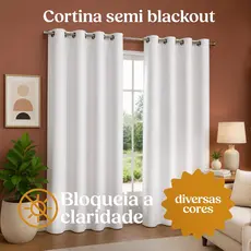 Cortina Oxford 3,00m x 2,50m Semi Blackout Corta Luz Ilhós Cromado Sala Quarto Premium