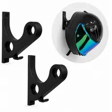 Kit 2 Suporte Pendurar Capacete Acessórios Chave Jaqueta Parede Fixo Preto