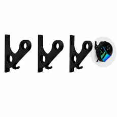 Kit 3 Suporte Pendurar Capacete Acessórios Chave Jaqueta Parede Fixo Preto