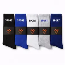 Kit 5 Pares Meias Masculinas Sport Cano Alto Algodão Confortável Tiger Sport