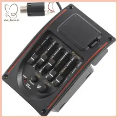 [elva_burns.br] Controles De Tom De 5 Bandas EQ Equalizador Tuner PS-500 Guitarra Acústica Pré-Amplificador Captador