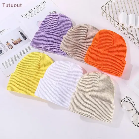 Chapéu De Lã TUTU Para Mulheres No Outono E Inverno Onda Cor Sólida Versátil Homens Flip Frio Cúpula Malha BR