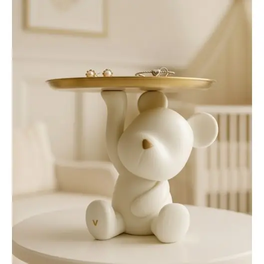 Porta chaves organizador objeto treco decoração casa bandeja joias pertences moedas clips urso moderno caneta mesa