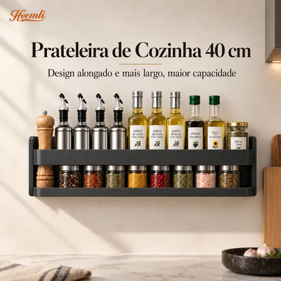 Heemli Prateleira Organizadora de Cozinha Reforçada de Grande Capacidade Para Armário e Bancada