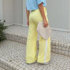 Calça Pantalona Wide Leg Feminina Track Pants Algodão Qualidade Premium Confortável