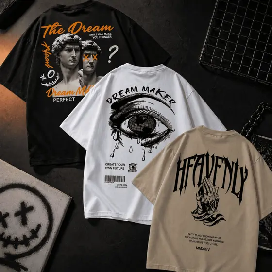 Kit 3 Camisetas Masculina Moda Streetwear Blusa Tendencia Malha Premium Lançamento