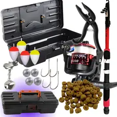 Kit Pesca Completo com Vara Molinete Maleta com Acessórios e Alicate Pega Peixe