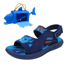 Sandália Infantil Menino Tira Ajustável Hot Wheels Shark