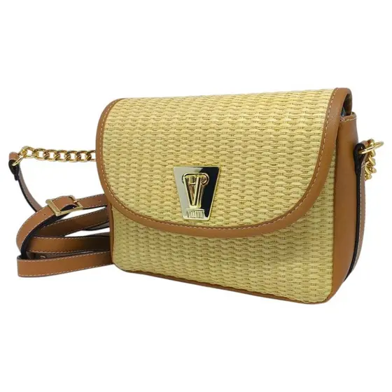 Bolsa Feminina Transversal Palha Charme Dia a Dia Vizzano